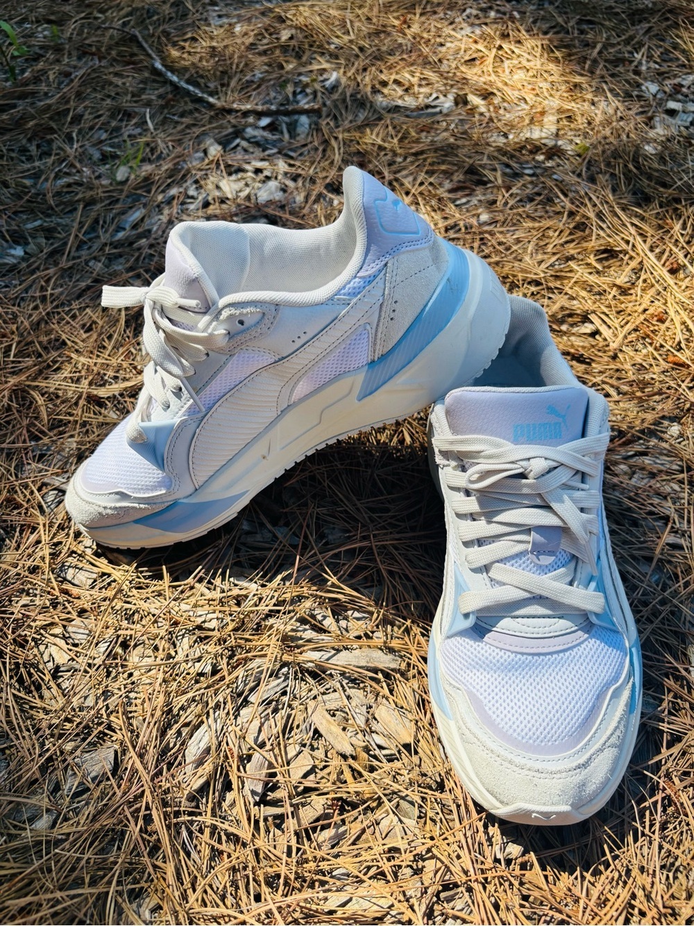 Puma Trinity 2 Lifestyle in white in light blue & purple accents size 10 - Picture 8 of 11